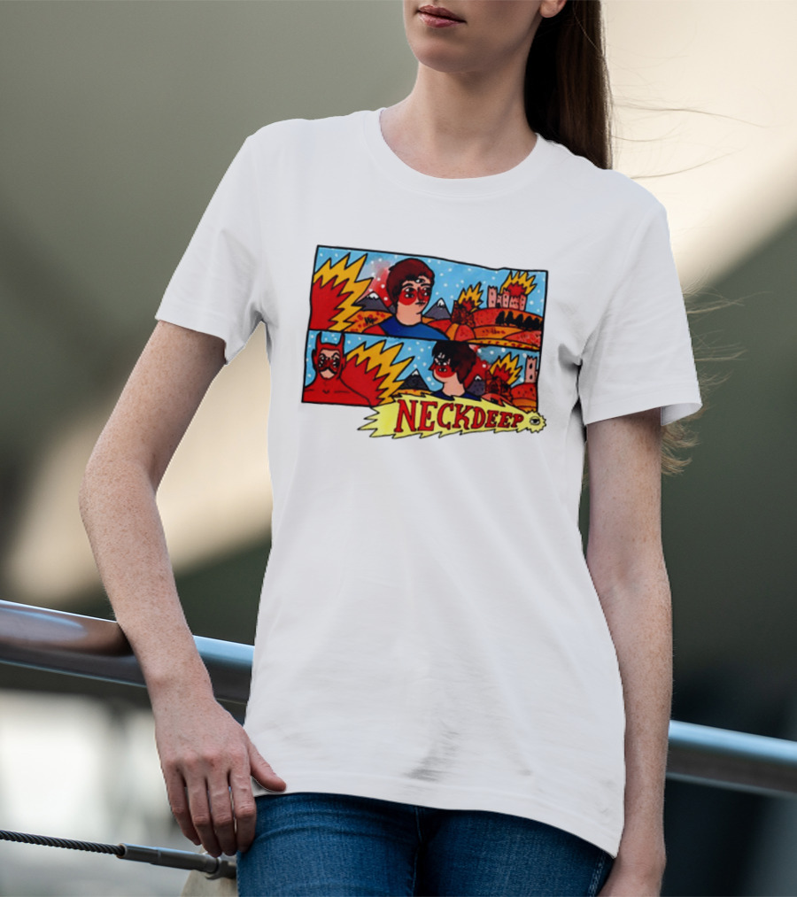 Neckdeepuk Lnotgy 10 Year Album Art Comic Style T-Shirt