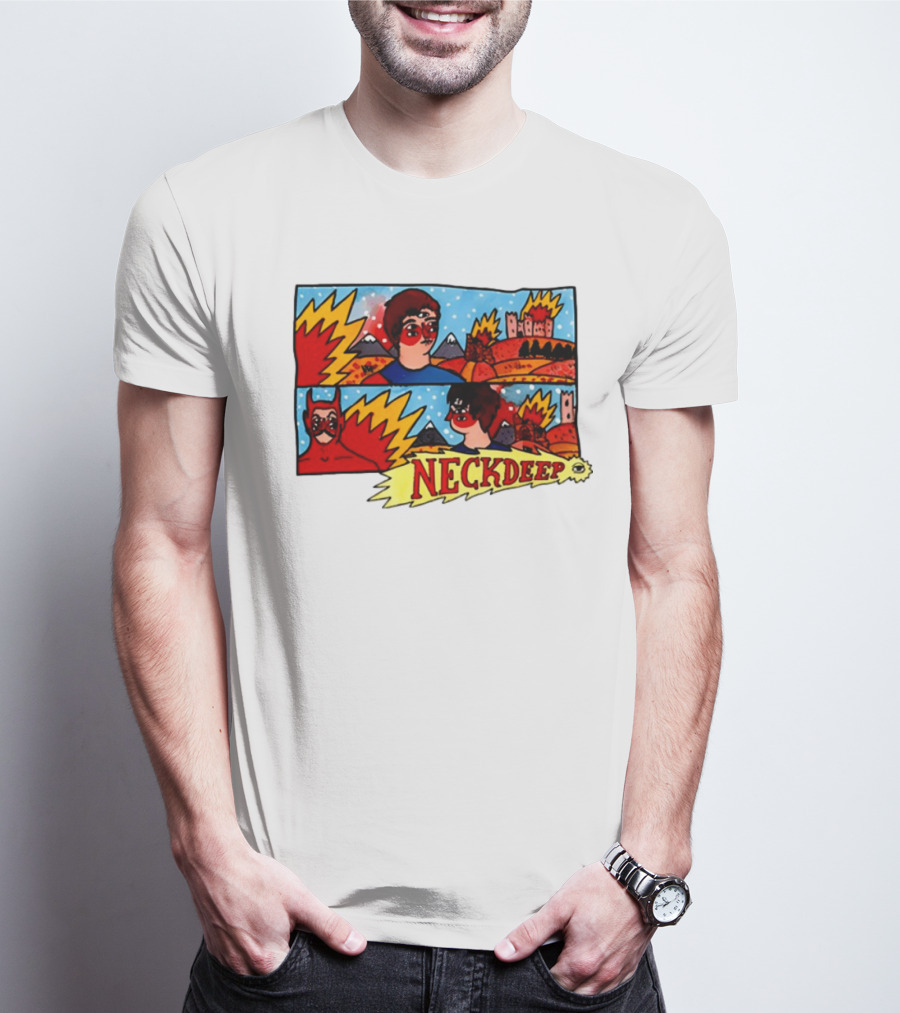 Neckdeepuk Lnotgy 10 Year Album Art Comic Style T-Shirt