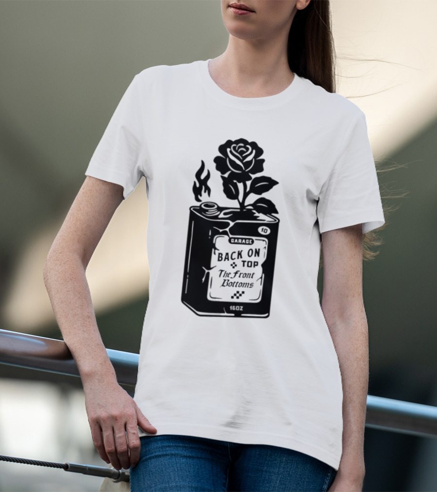 Back On Top The Front Bottoms Lighter-Inspired Art With Rose Motif T-Shirt