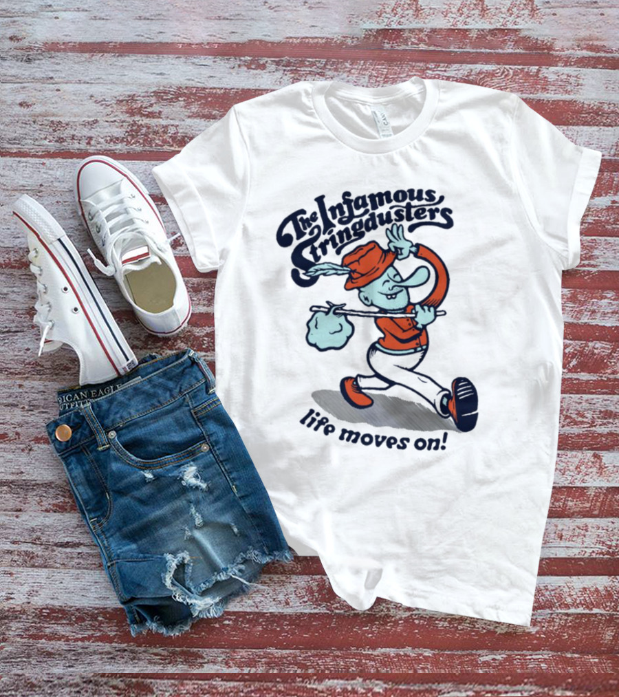 The Infamous Stringdusters Cartoon Character Life Moves On T-Shirt