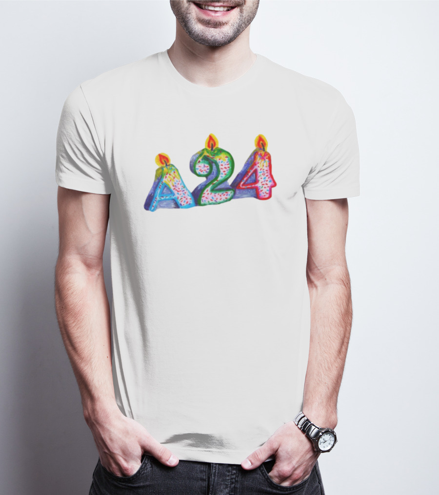 A24 Birthday Candle Celebration Event Festive Candles T-Shirt