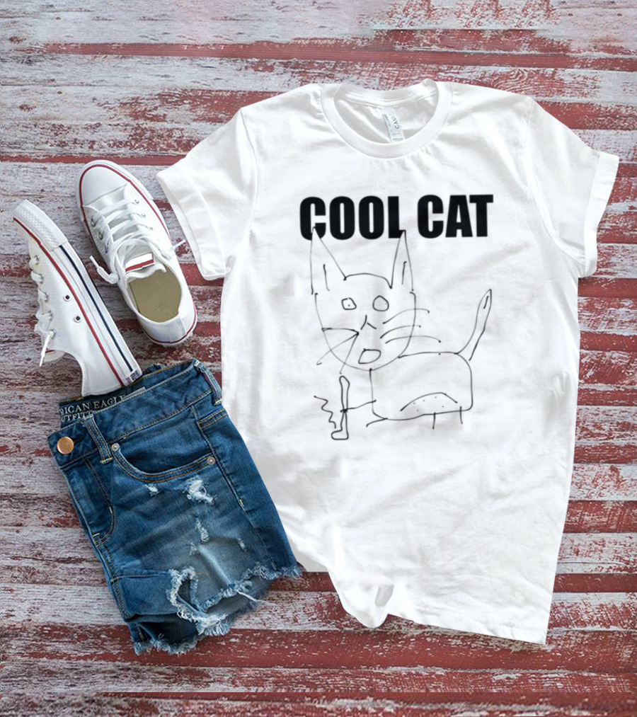 Jacob's Cool Cat Drawing Sketch Illustration T-Shirt