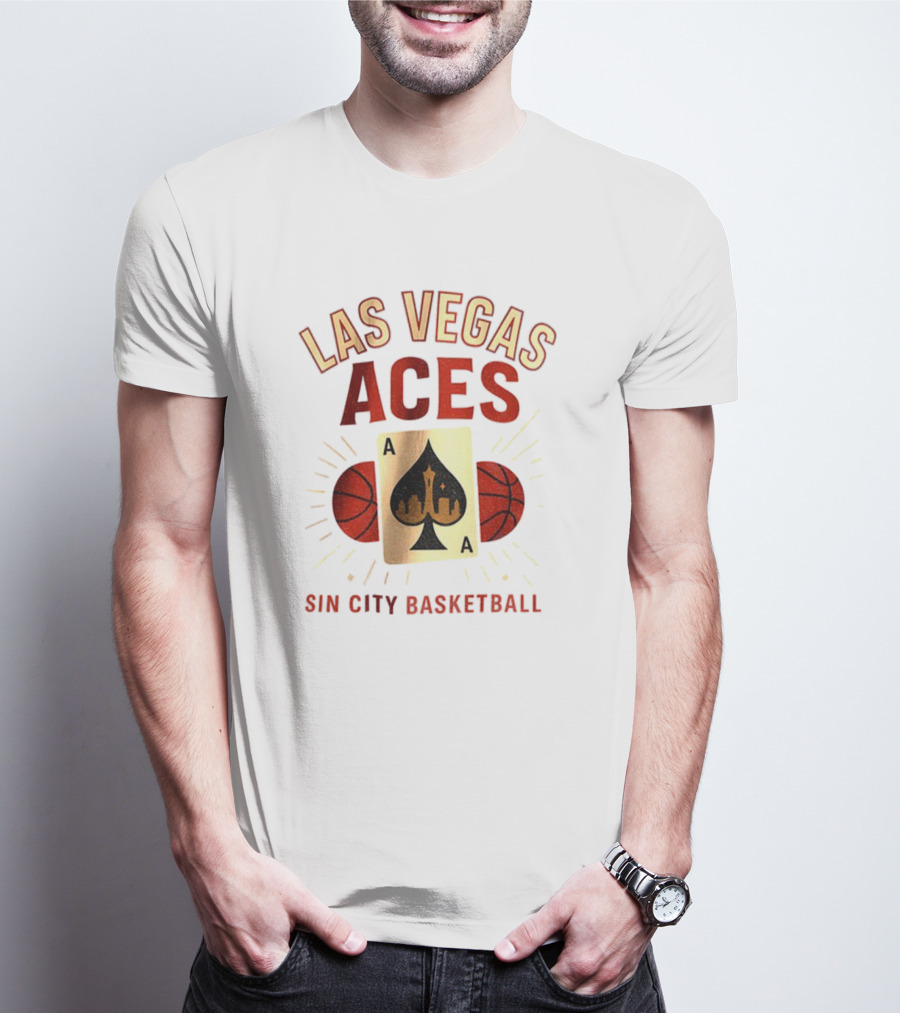 Las Vegas Aces Sin City Basketball Aces Card 2025 T-Shirt