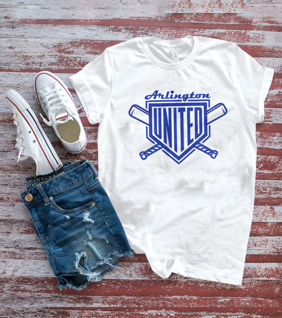 Arlington United Baseball Full Chest Crossed Bats Home Plate T-Shirt