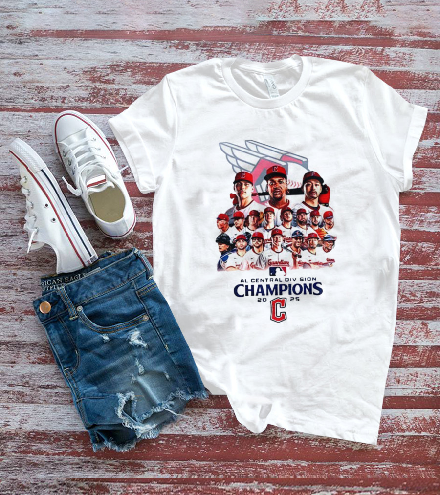 Cleveland Guardians 2025 AL Central Division Champions MLB Postseason T-Shirt