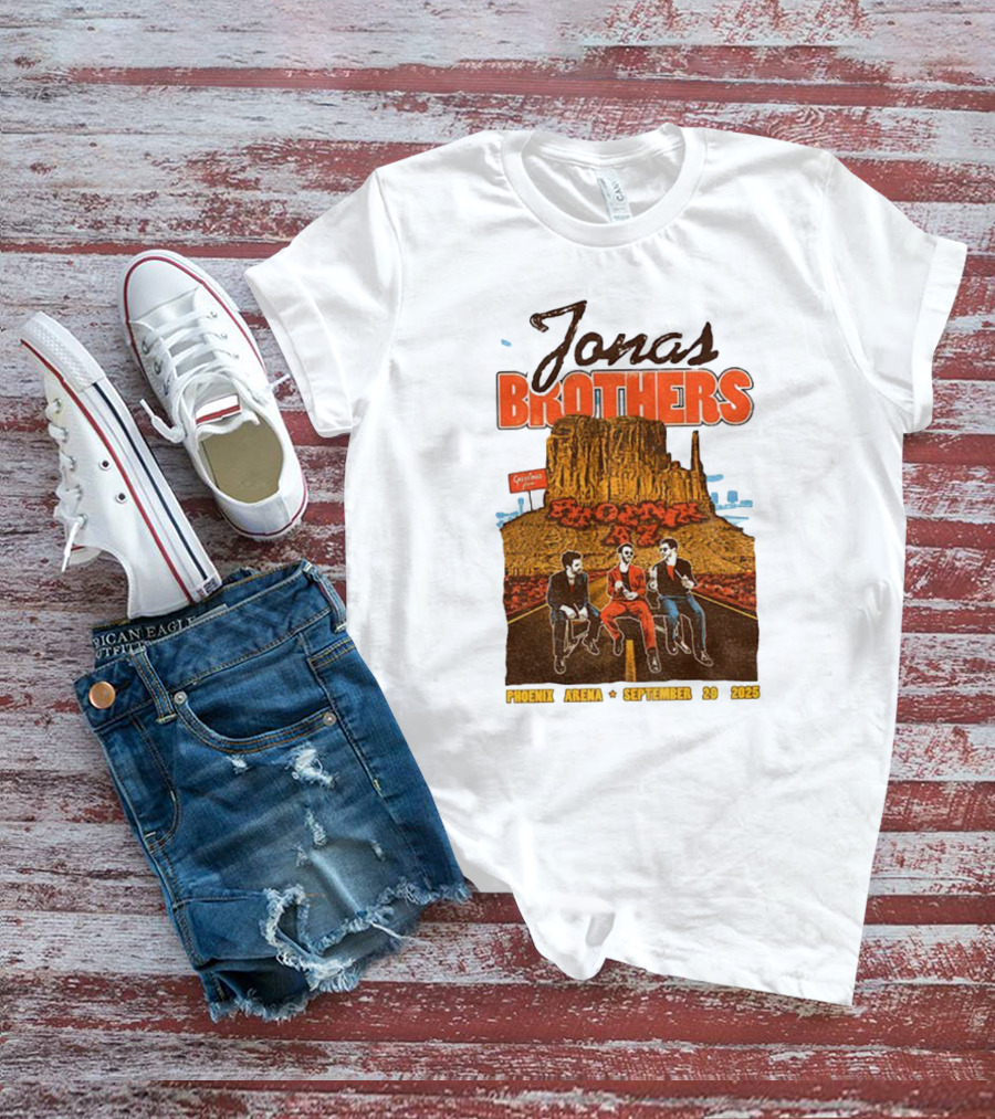 Jonas Brothers Phoenix Arena September 29 2025 Arizona Concert Cactus City Skyway T-Shirt