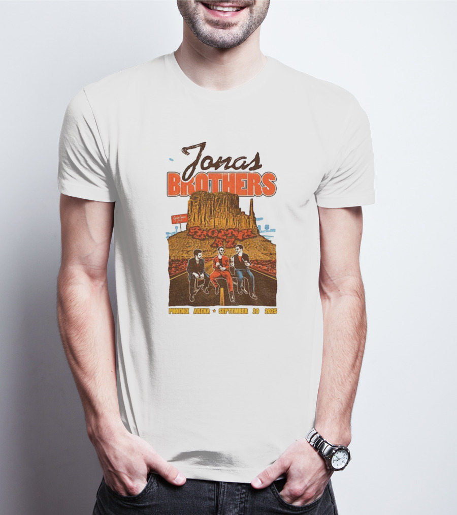 Jonas Brothers Phoenix Arena September 29 2025 Arizona Concert Cactus City Skyway T-Shirt