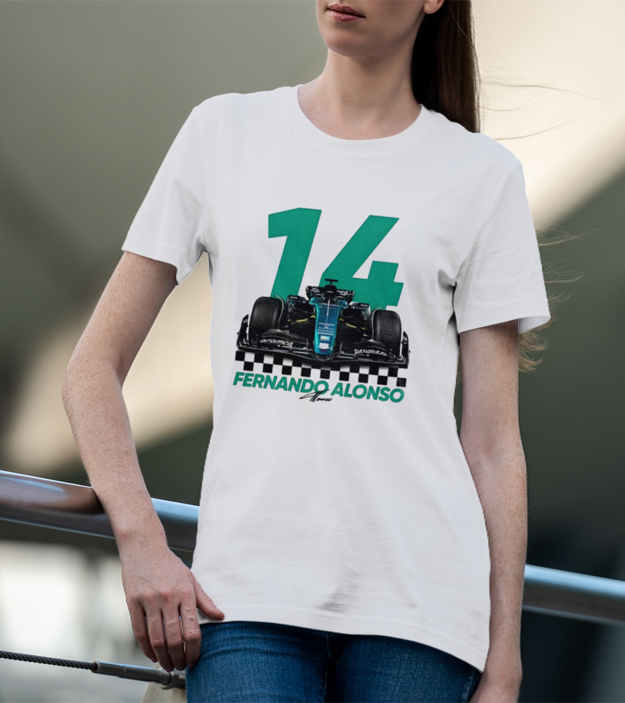 Fernando Alonso 14 F1 Racing Legend Signature Motorsport Fan T-Shirt