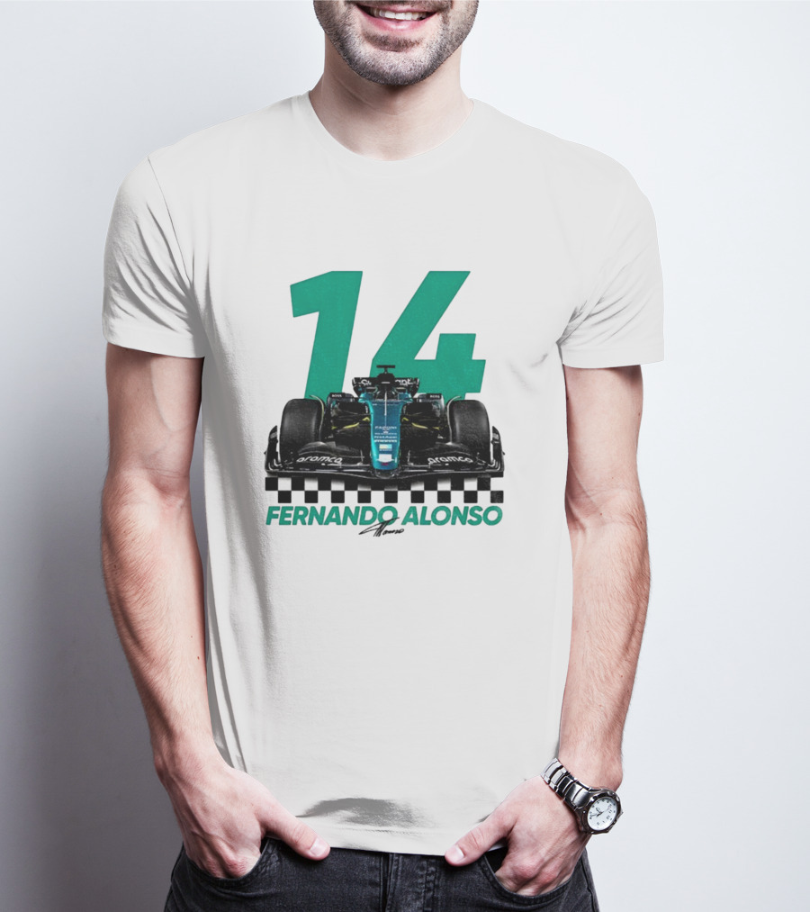 Fernando Alonso 14 F1 Racing Legend Signature Motorsport Fan T-Shirt
