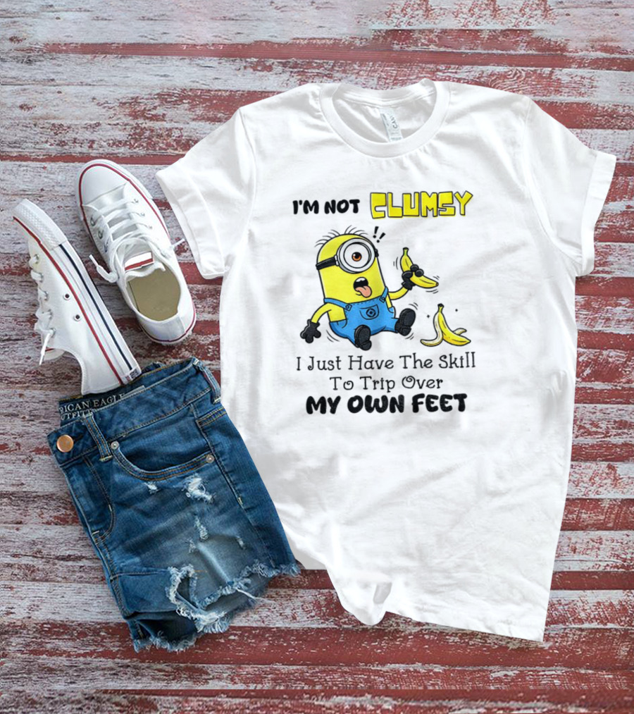 Minion Clumsy Banana Humor Trip Over My Own Feet T-Shirt
