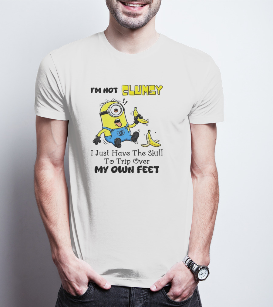 Minion Clumsy Banana Humor Trip Over My Own Feet T-Shirt