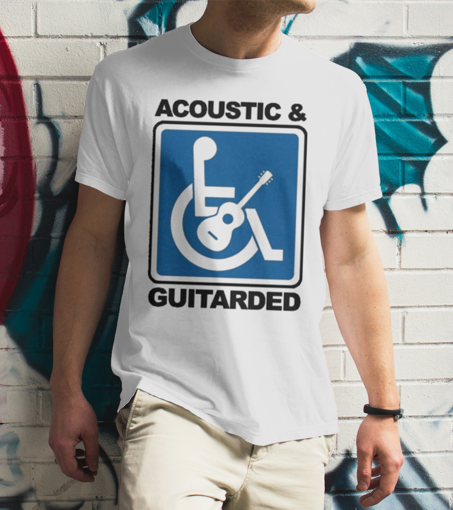 Acoustic And Guitarded Wheelchair Symbol Guitar Icon T-Shirt