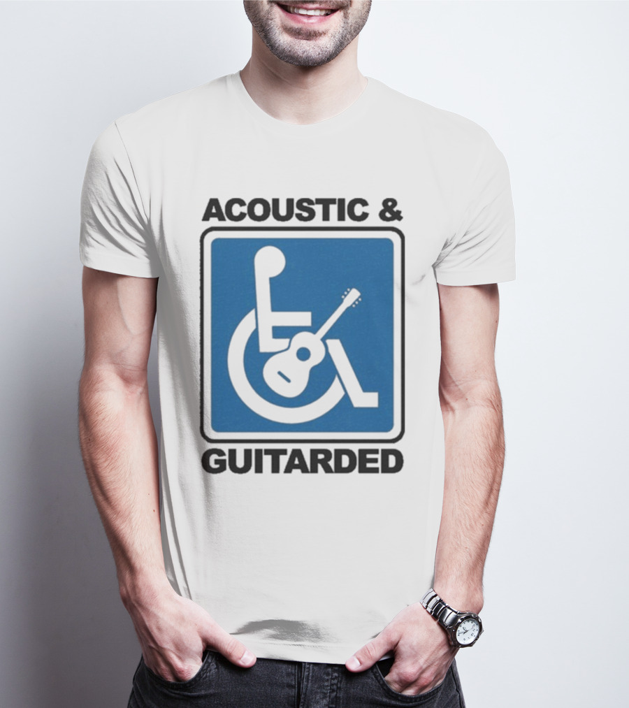Acoustic And Guitarded Wheelchair Symbol Guitar Icon T-Shirt
