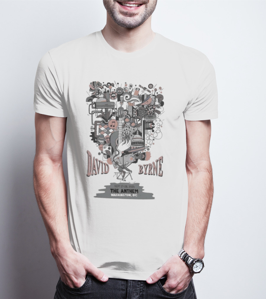 David Byrne The Anthem Event DC 2025 Sep 27 28 Retro Music Artistry T-Shirt