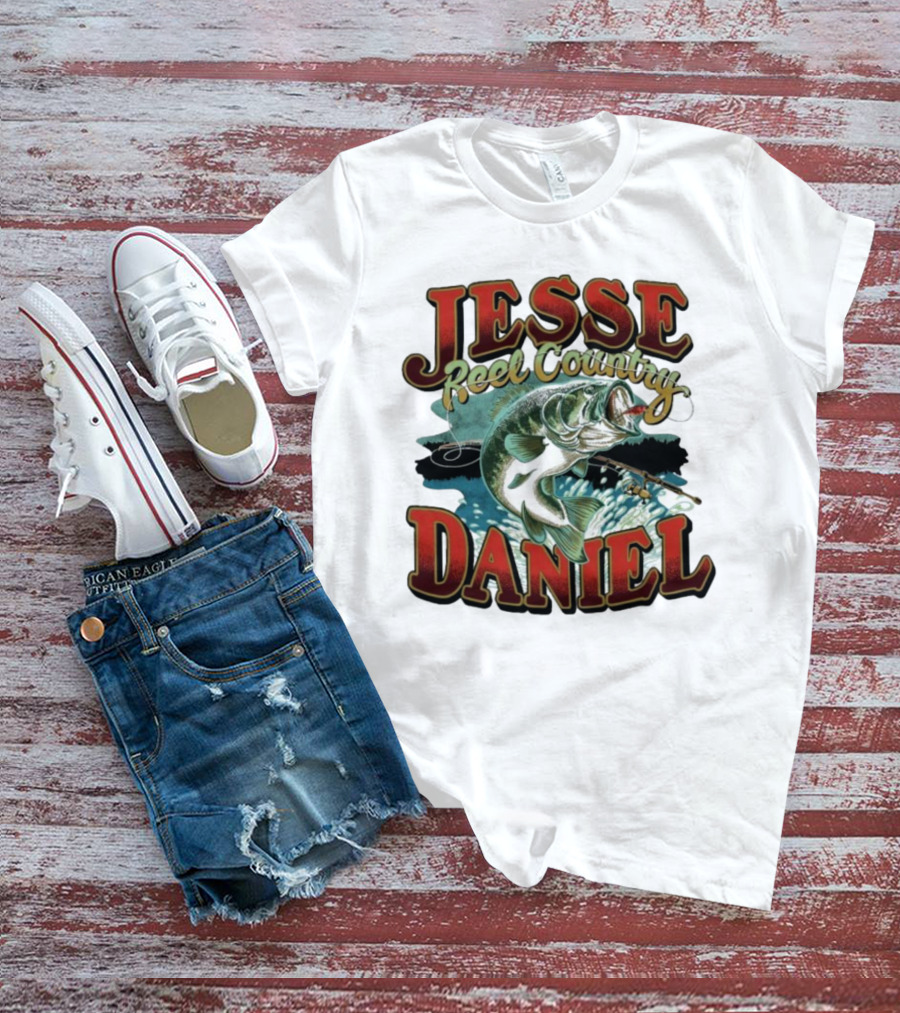 Jesse Daniel Reel Country Fishing Bass And Rod Adventure T-Shirt