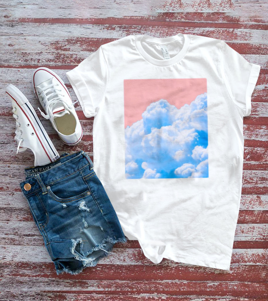 Permanent Permeation Cloudscape On Pink Sky T-Shirt