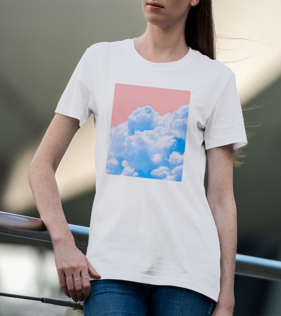 Permanent Permeation Cloudscape On Pink Sky T-Shirt