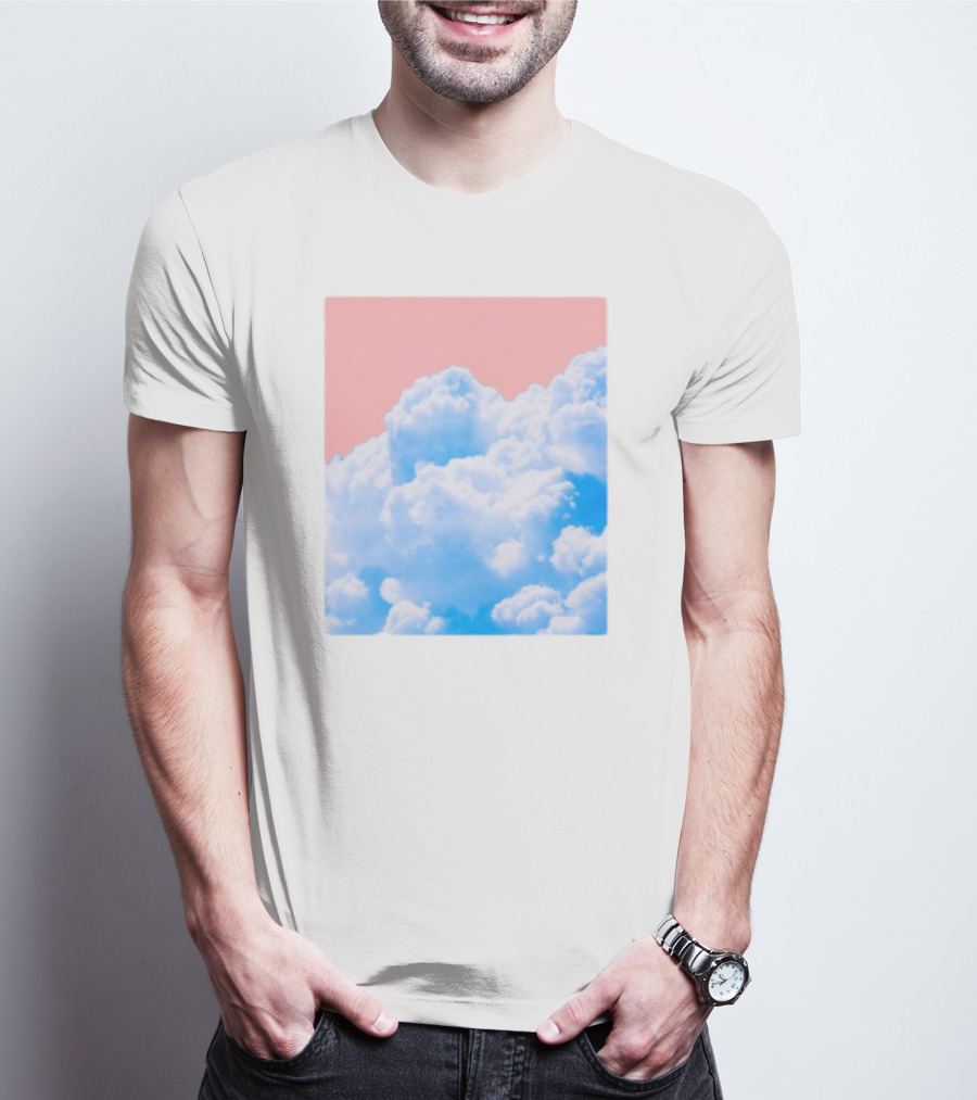 Permanent Permeation Cloudscape On Pink Sky T-Shirt