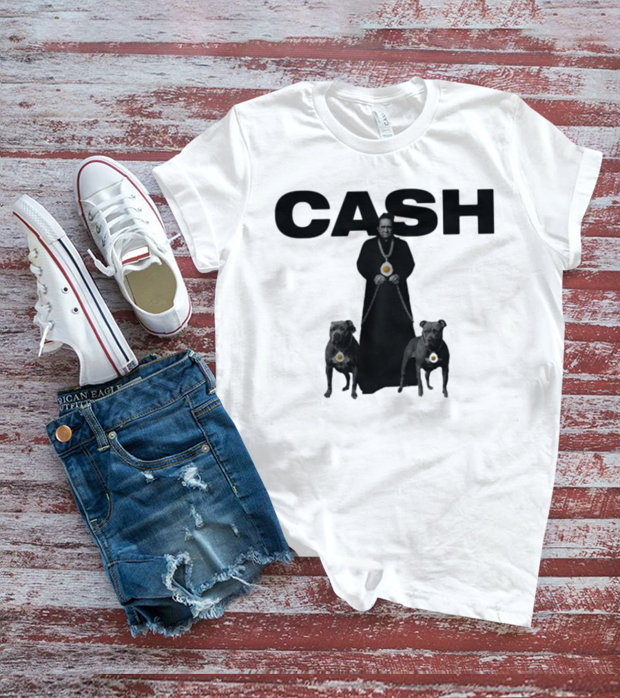 Johnny Cash Eggs And Chains With Pit Bulls T-Shirt