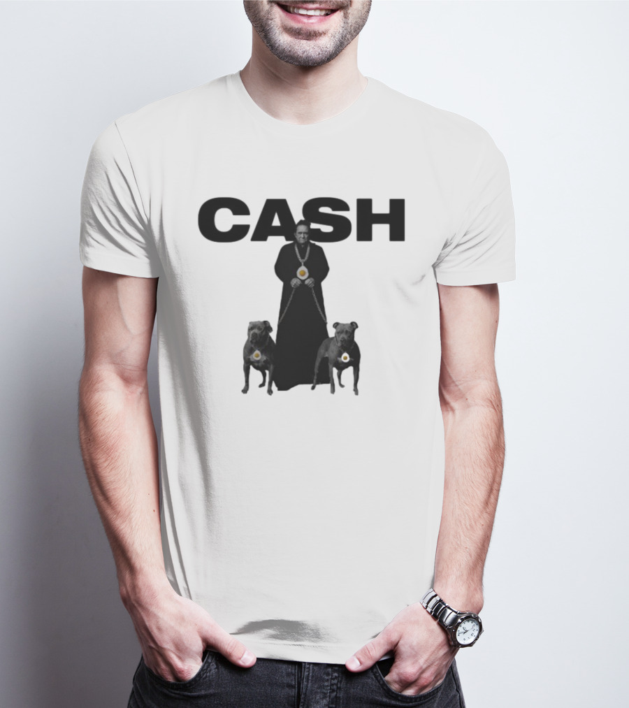 Johnny Cash Eggs And Chains With Pit Bulls T-Shirt