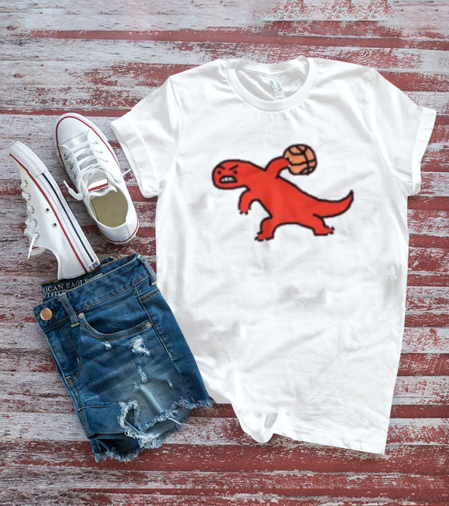 Dino Paint Luxe Red Dinosaur Basketball T-Shirt