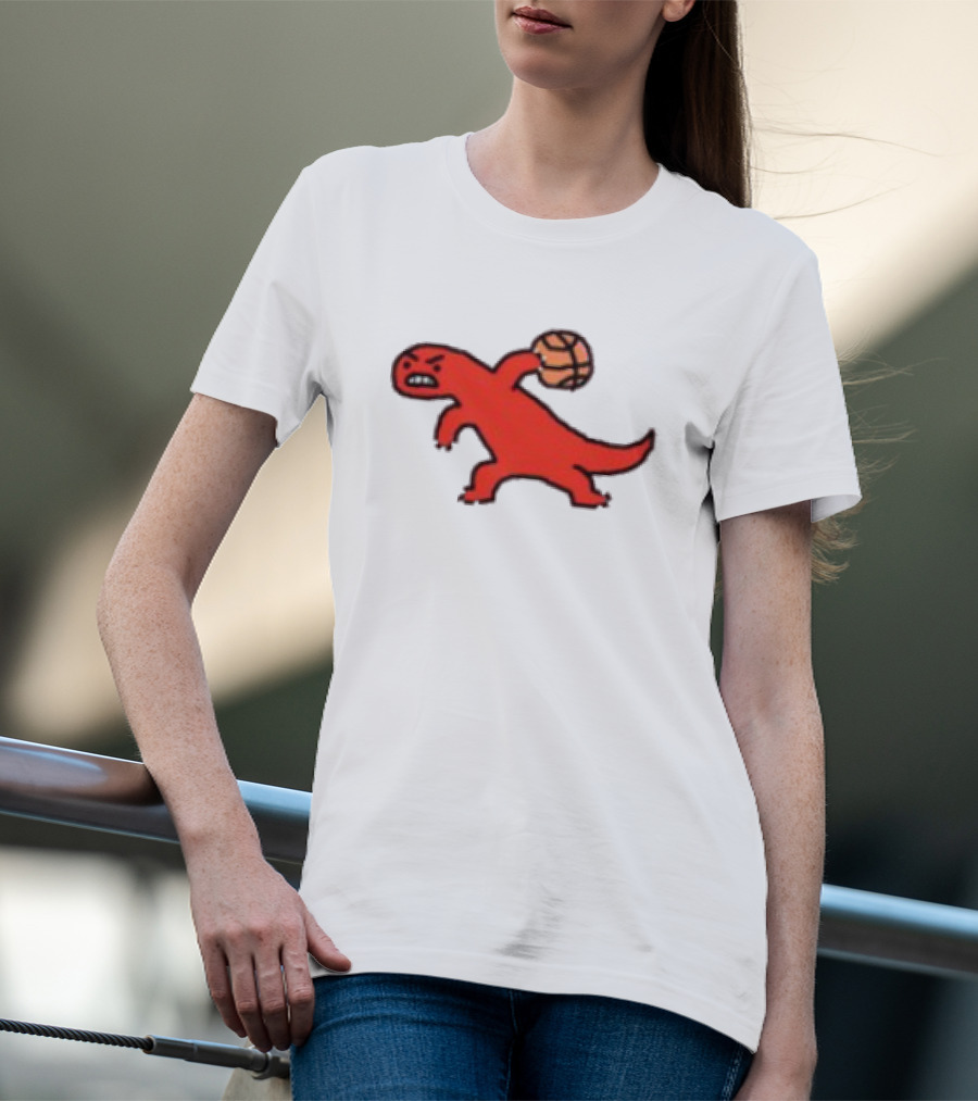 Dino Paint Luxe Red Dinosaur Basketball T-Shirt