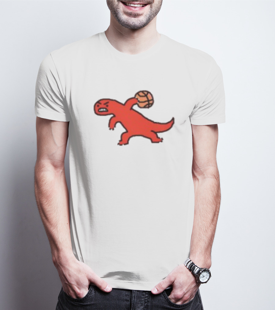 Dino Paint Luxe Red Dinosaur Basketball T-Shirt