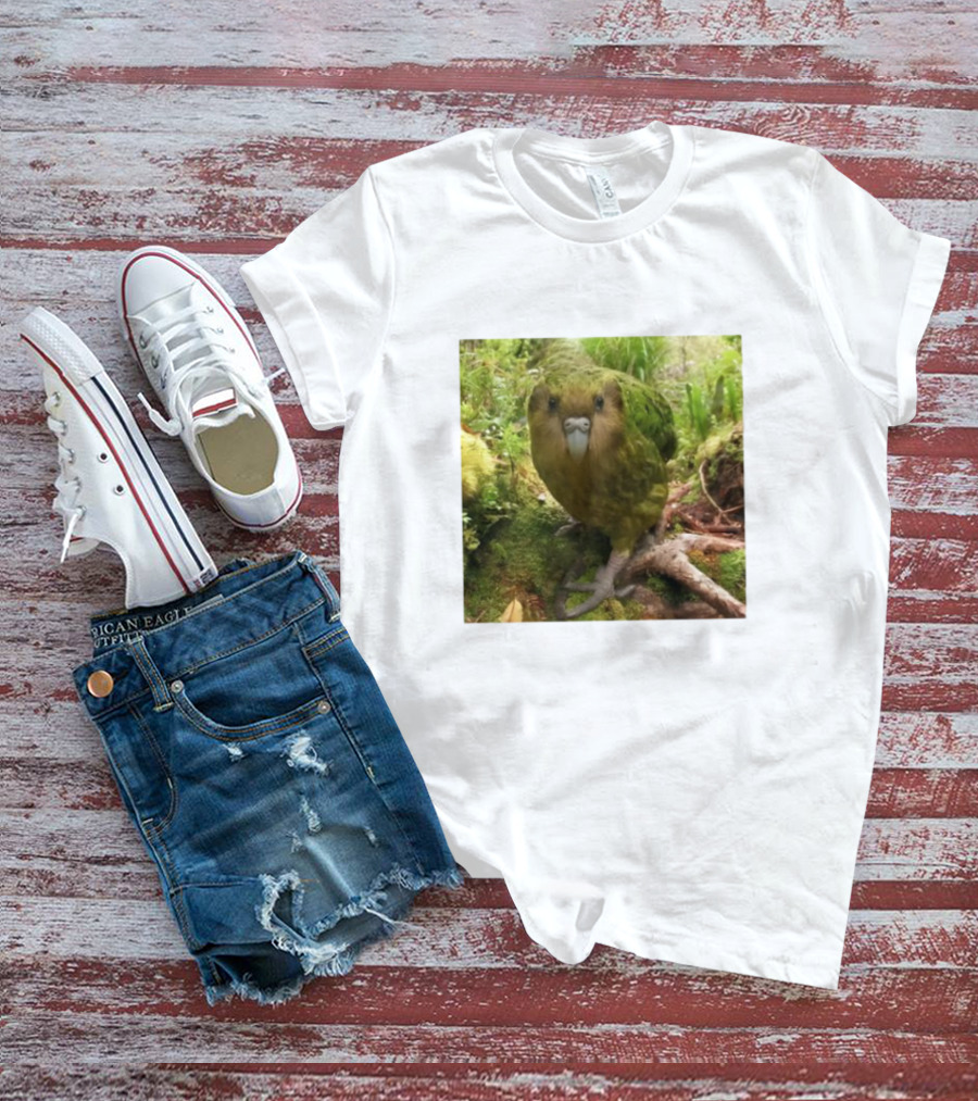 Shearling Kakapo Bird In Forest Habitat T-Shirt