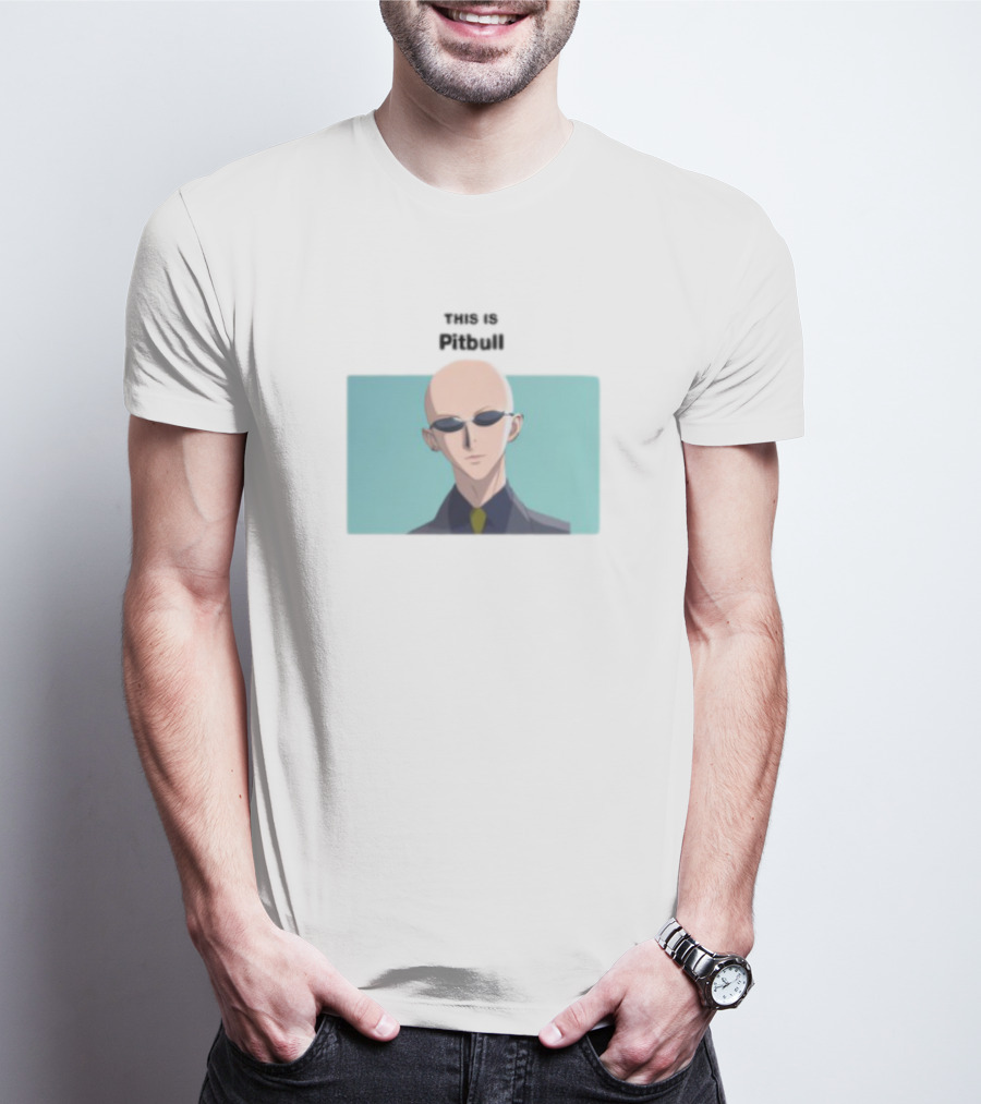This Is Pitbull Yasu Anime Meme Bald Sunglasses T-Shirt