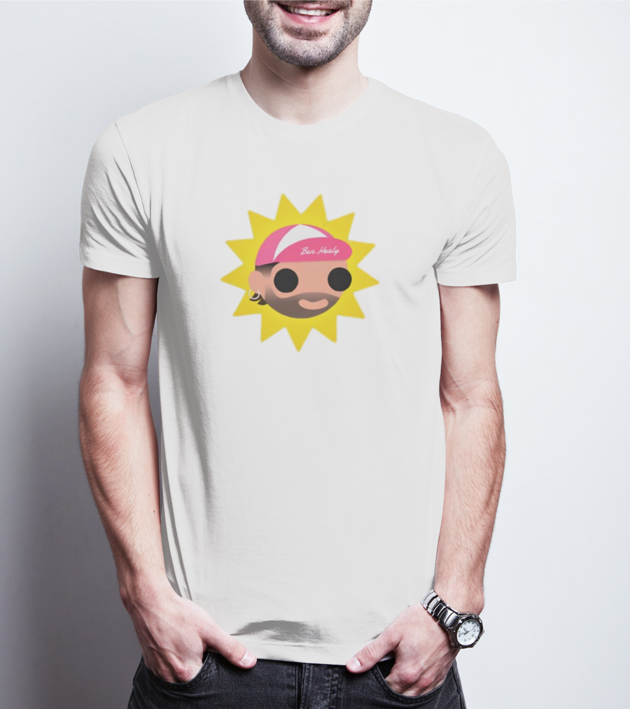 Ben Healy 2025 Pink Cap Yellow Sunburst T-Shirt