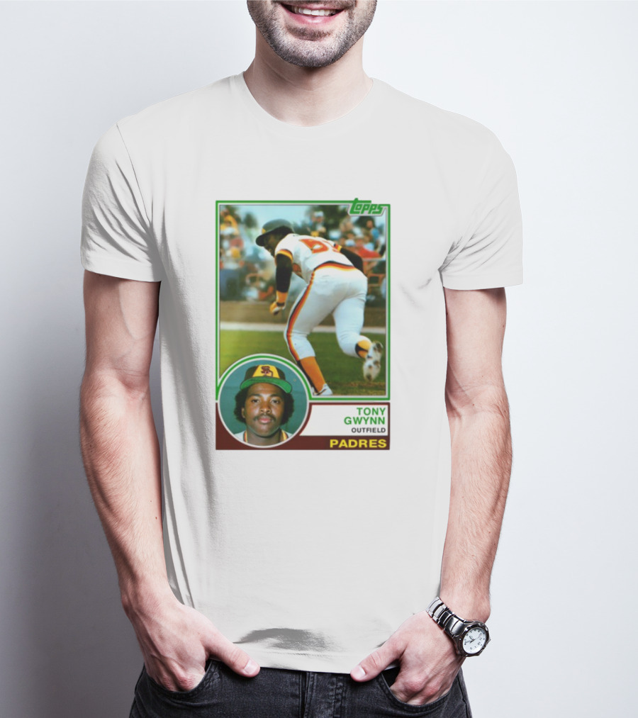 Topps Tony Gwynn Outfield Padres Baseball Card T-Shirt