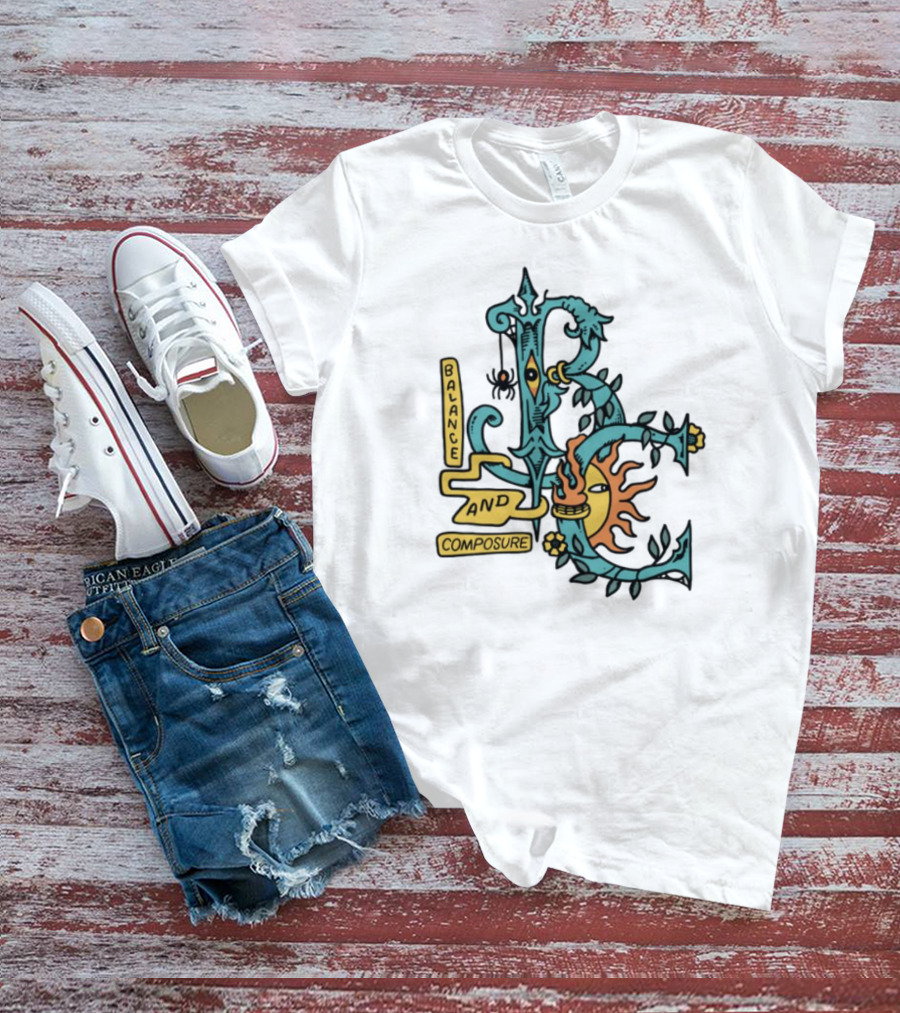 BALANCE AND COMPOSURE ORCHID BLUE SUN AND MOON T-Shirt