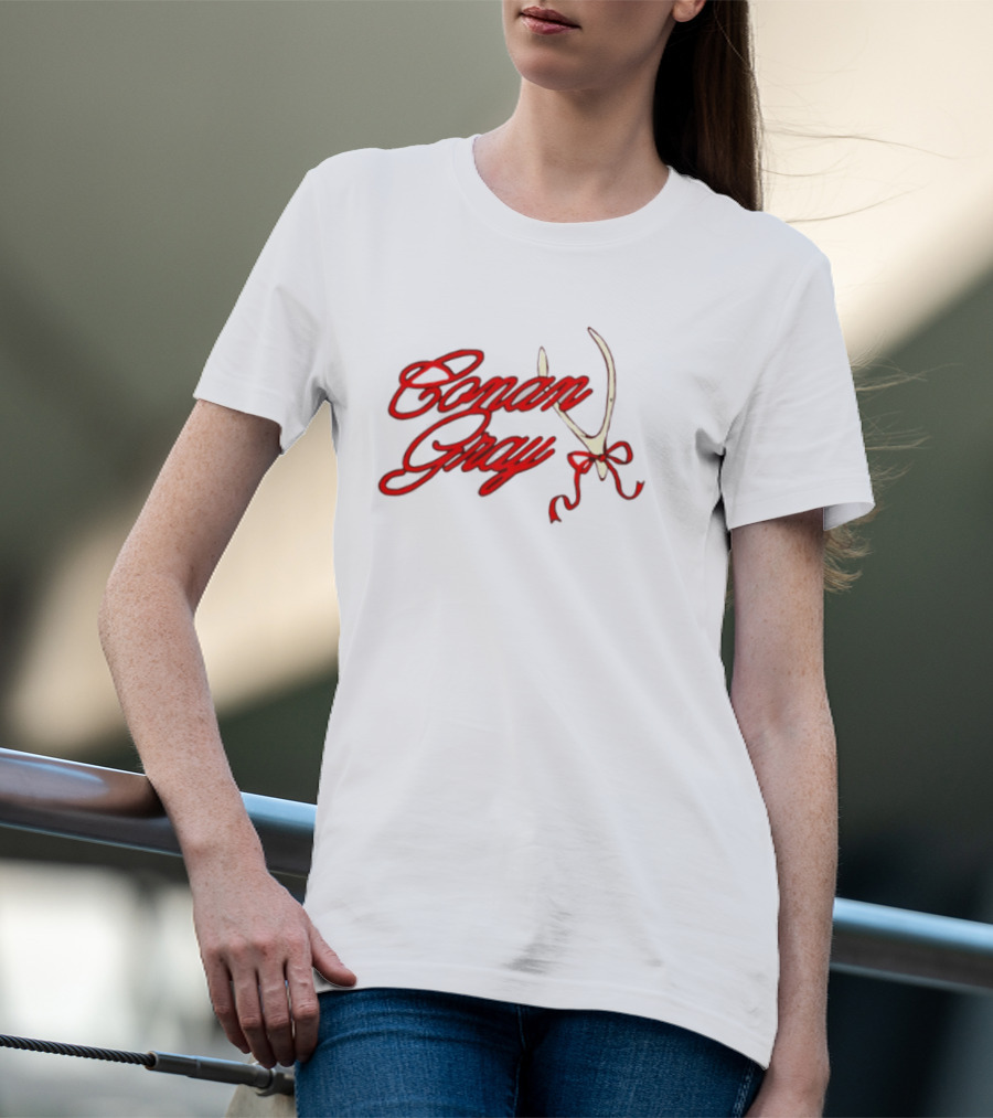 Conan Gray Red Script Wishbone Ribbon T-Shirt