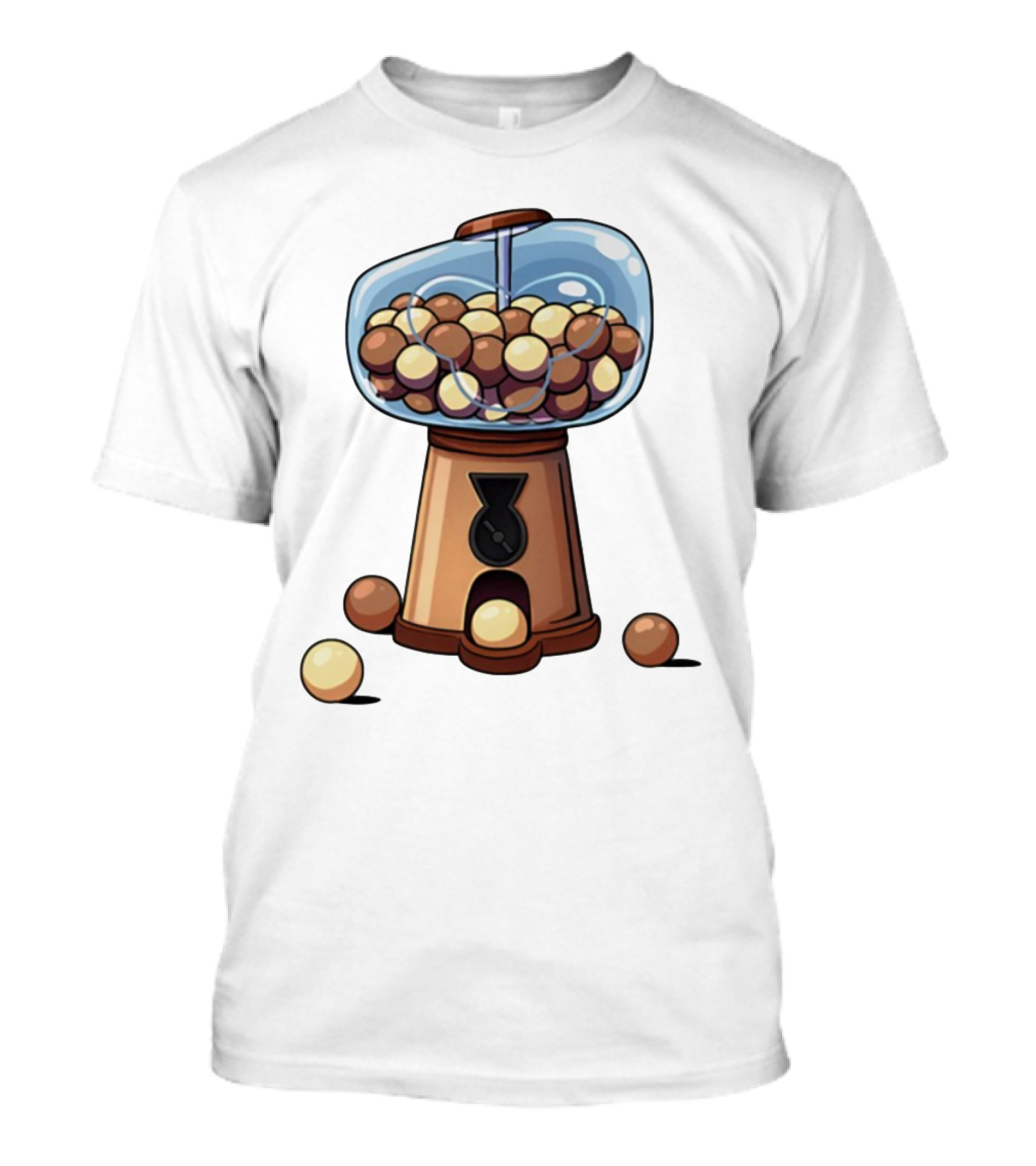 Gum Ball Machine With Brown And Cream Gumballs T-Shirt