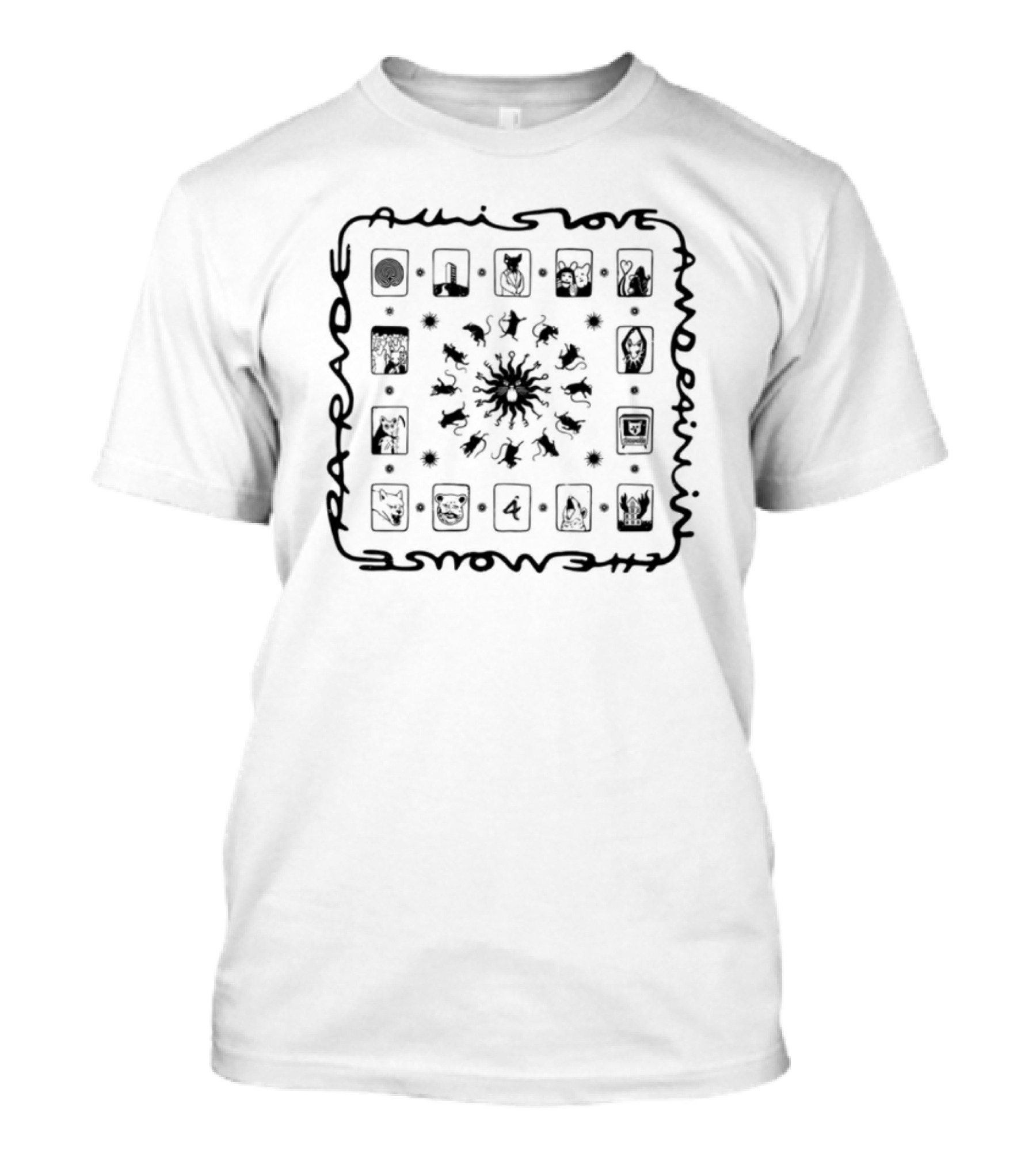 Omam All Is Love & Pain Flower Skull Spiritual Journey T-Shirt