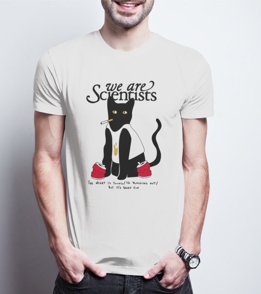 We Are Scientists Washed Up Cat Smoking Red Shoes This Scene Is Dead T-Shirt