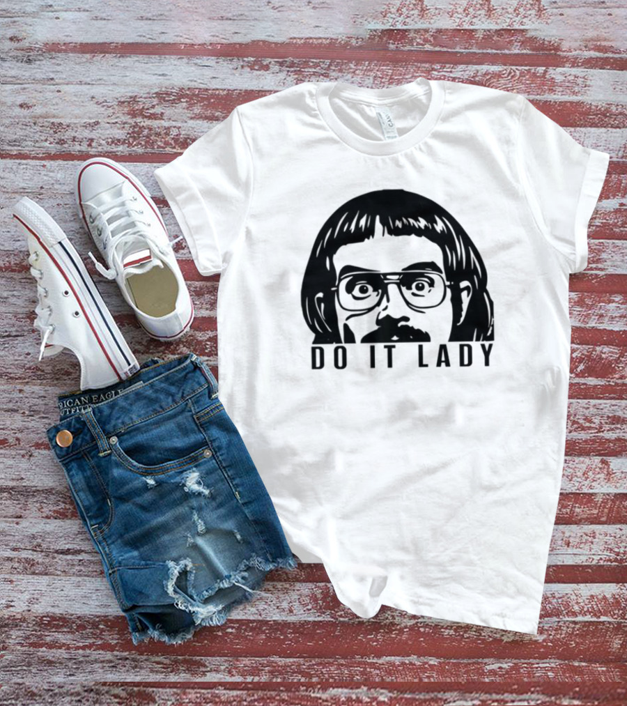 DO IT LADY Peeking Drawing Glasses Face T-Shirt