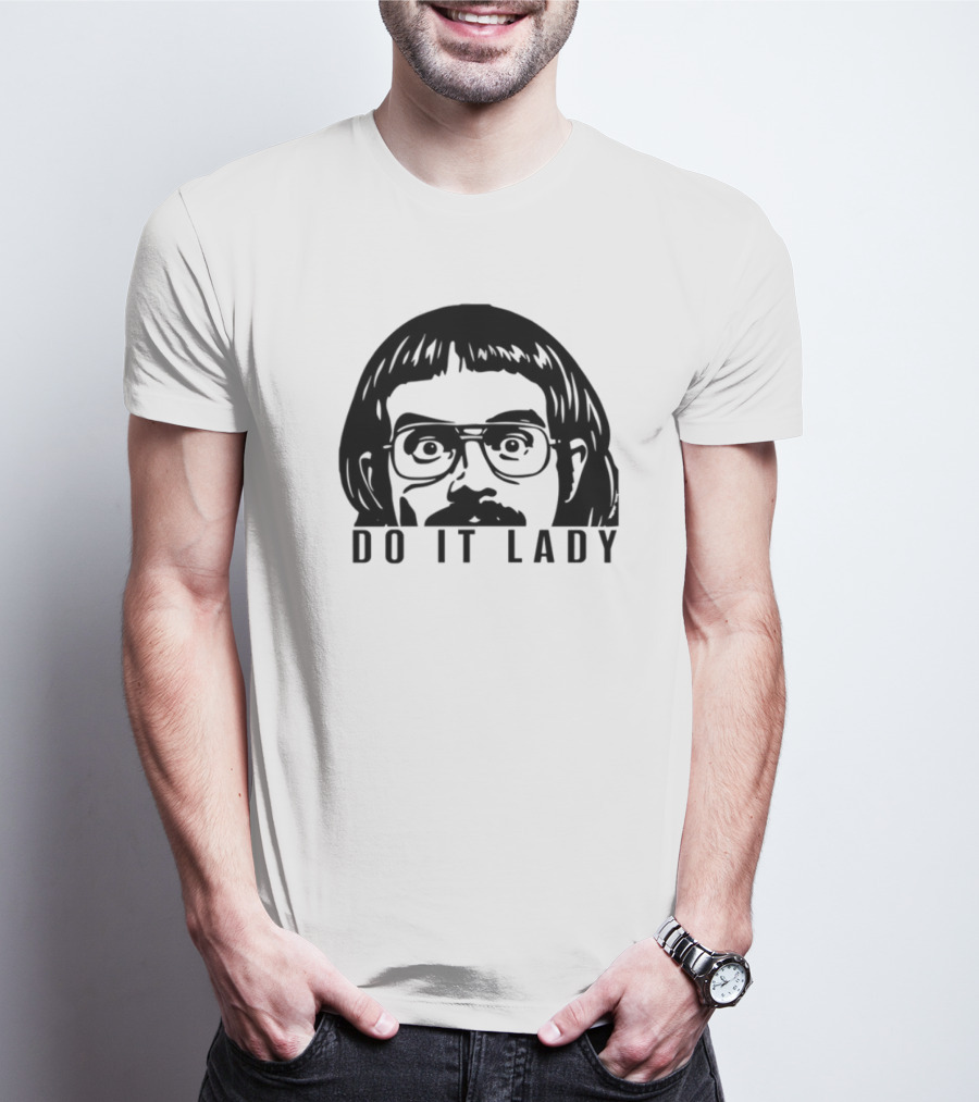 DO IT LADY Peeking Drawing Glasses Face T-Shirt