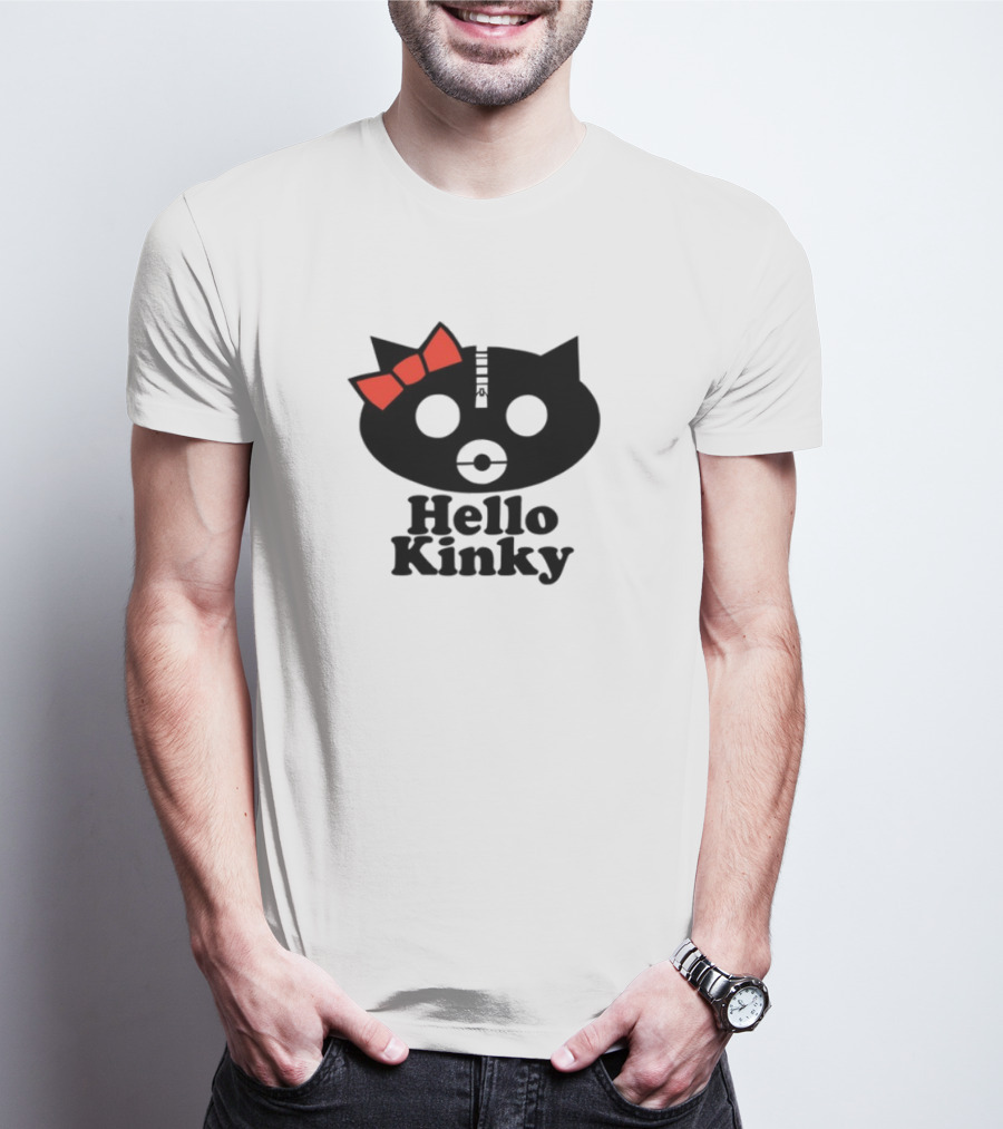 Hello Kinky Kitty With Red Bow Gorillaz T-Shirt