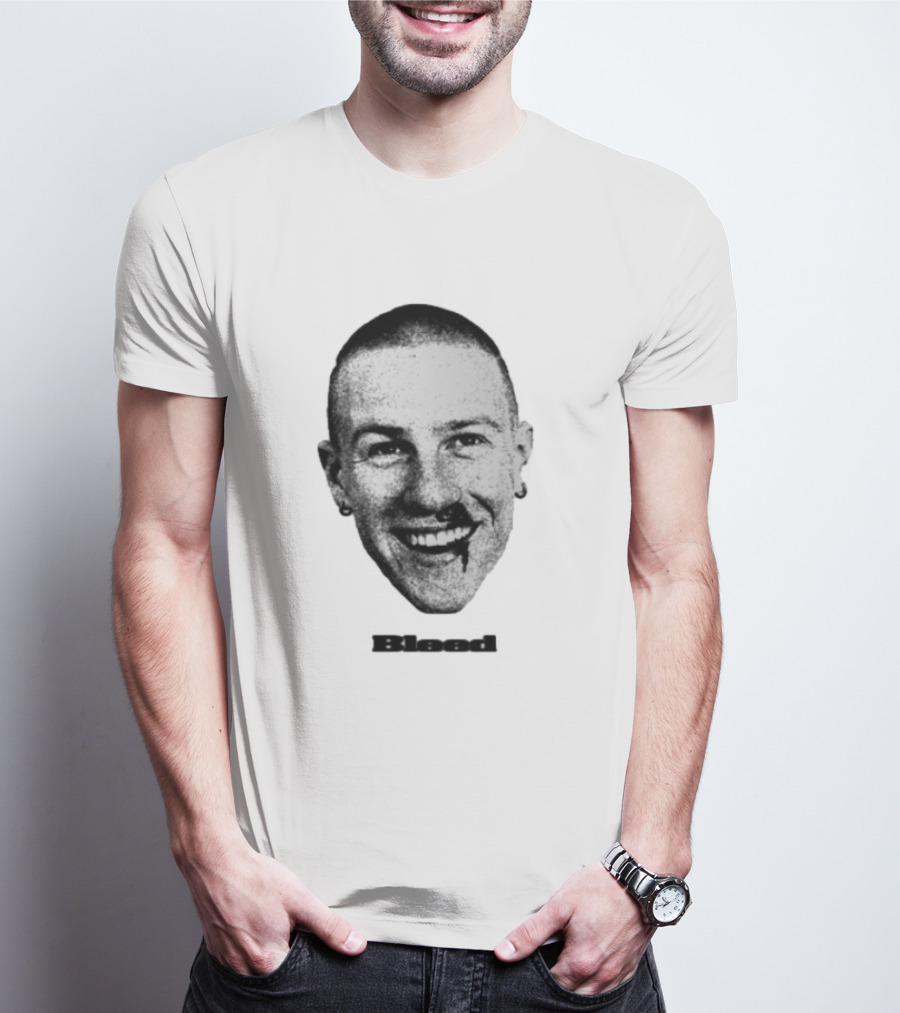 Malcolm Todd Bleed Face Iconic Smiling Portrait T-Shirt
