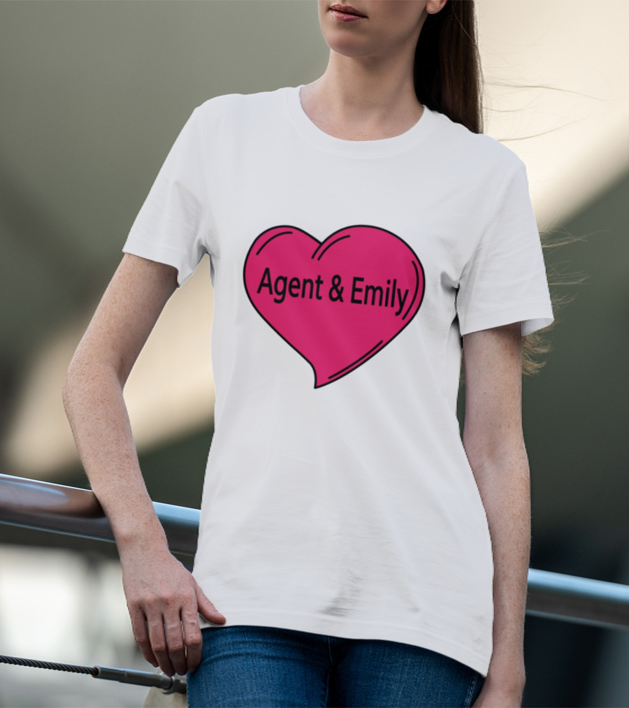 Agent & Emily Pink Heart T-Shirt