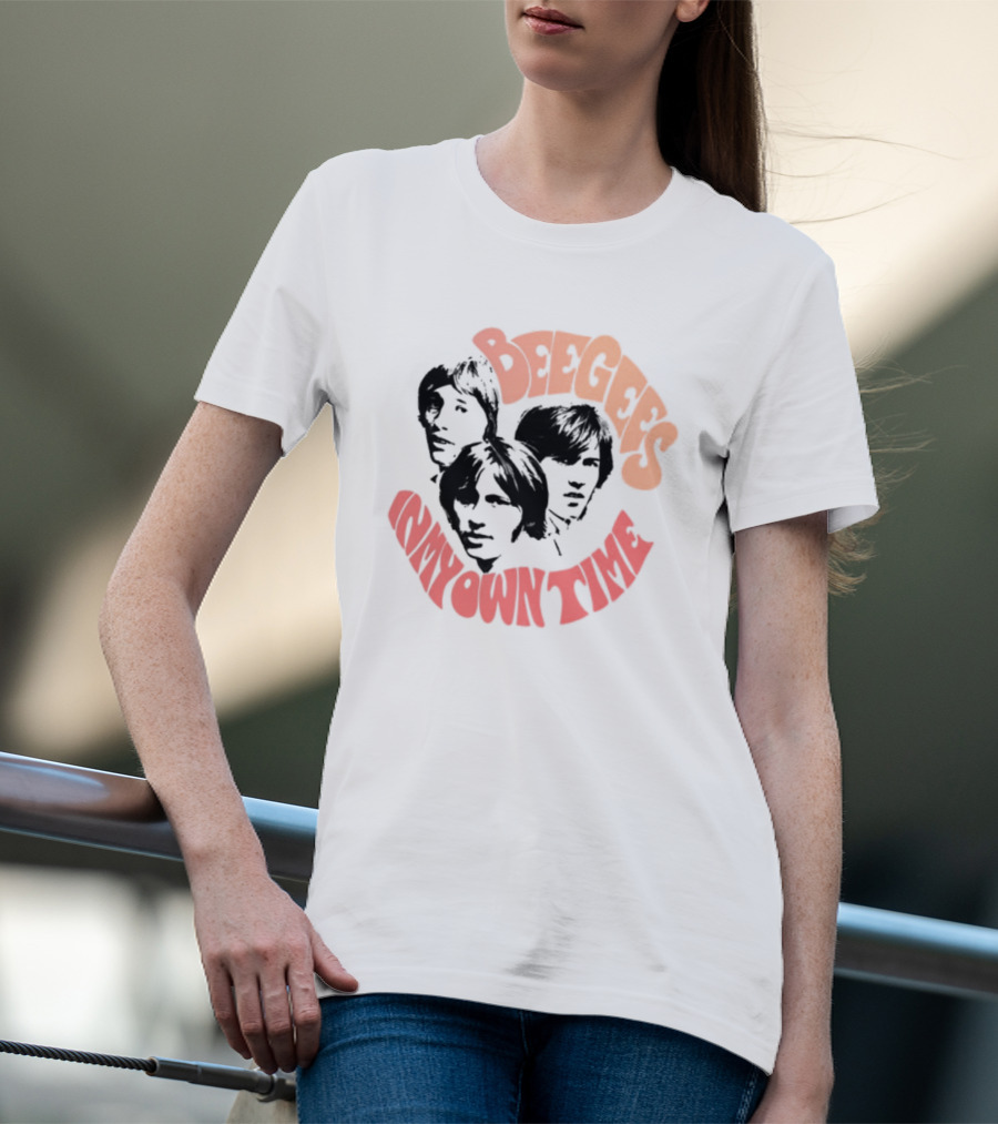 Bee Gees In My Own Time Orange And Red Text T-Shirt