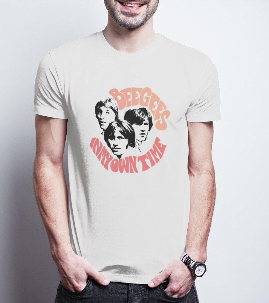 Bee Gees In My Own Time Orange And Red Text T-Shirt