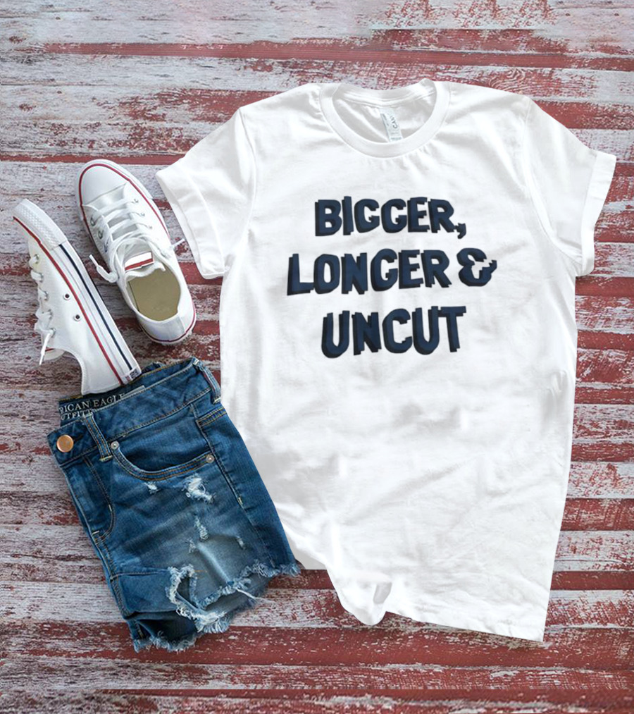 Bigger Longer Uncut Typography Style T-Shirt
