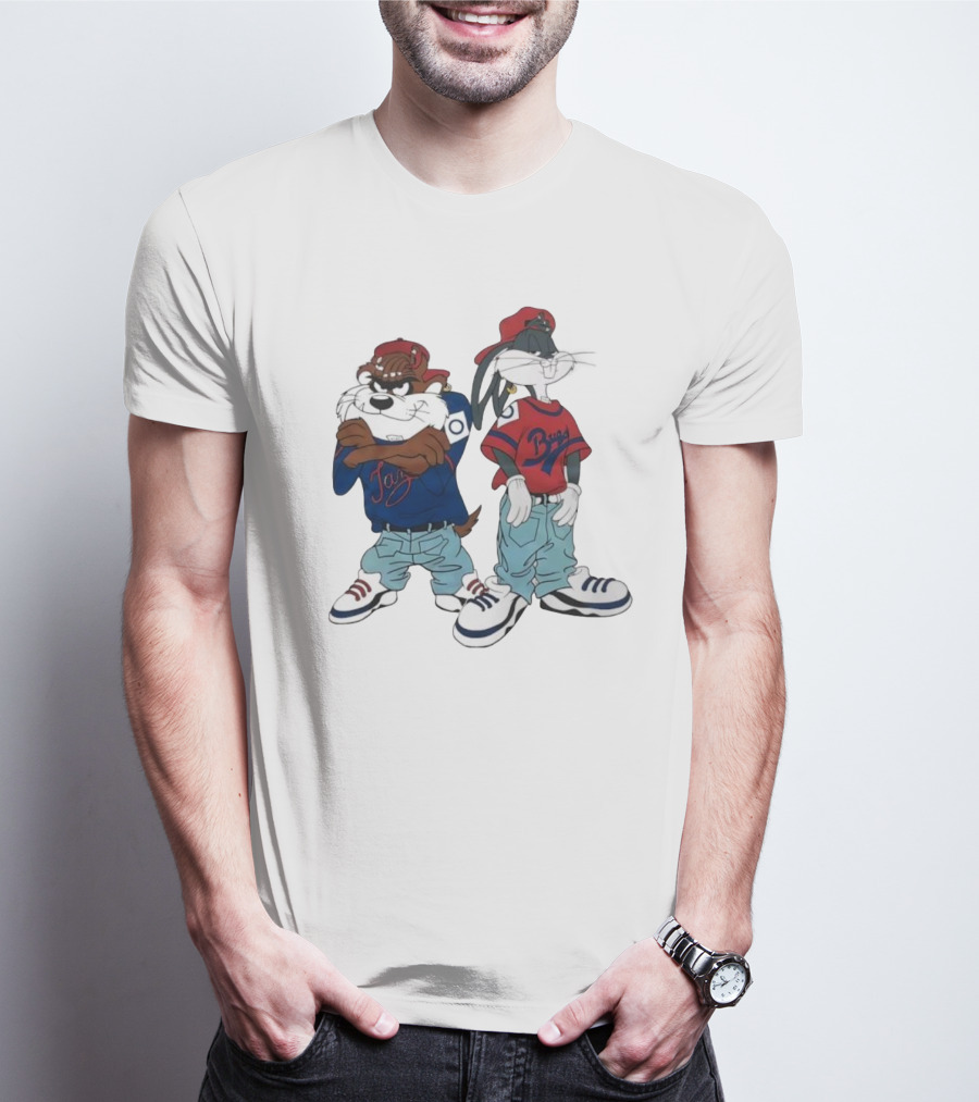 Bugs Bunny Taz Hip Hop Vintage Style Baggy Jeans Sneakers T-Shirt