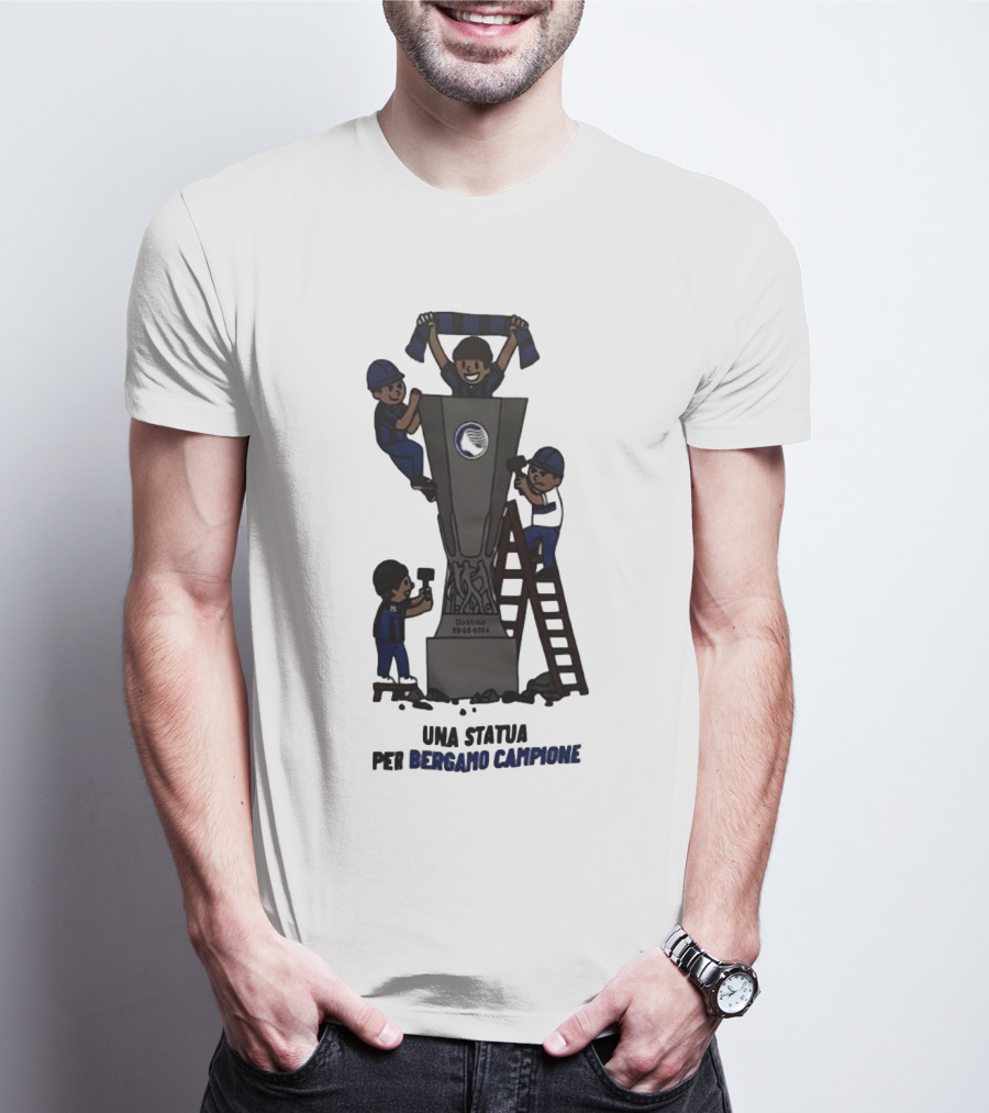 Dublino 22 05 2024 Europa League Cup Una Statua Per Bergamo Campione T-Shirt