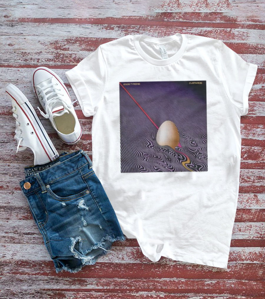 Eggs Tyrone Custards Optical Illusion Stripes With Egg T-Shirt
