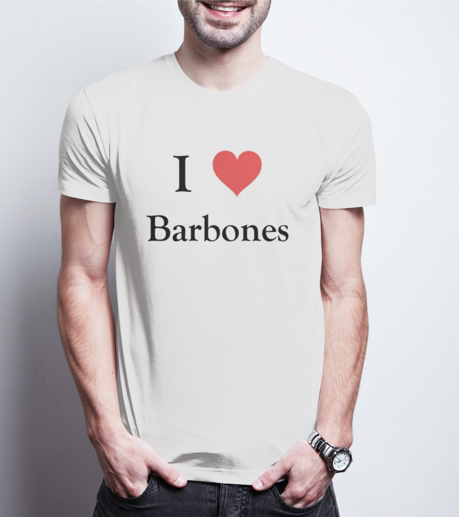 Gabrielvargas_8 I Heart Barbones Bold Text Red Heart Graphic T-Shirt