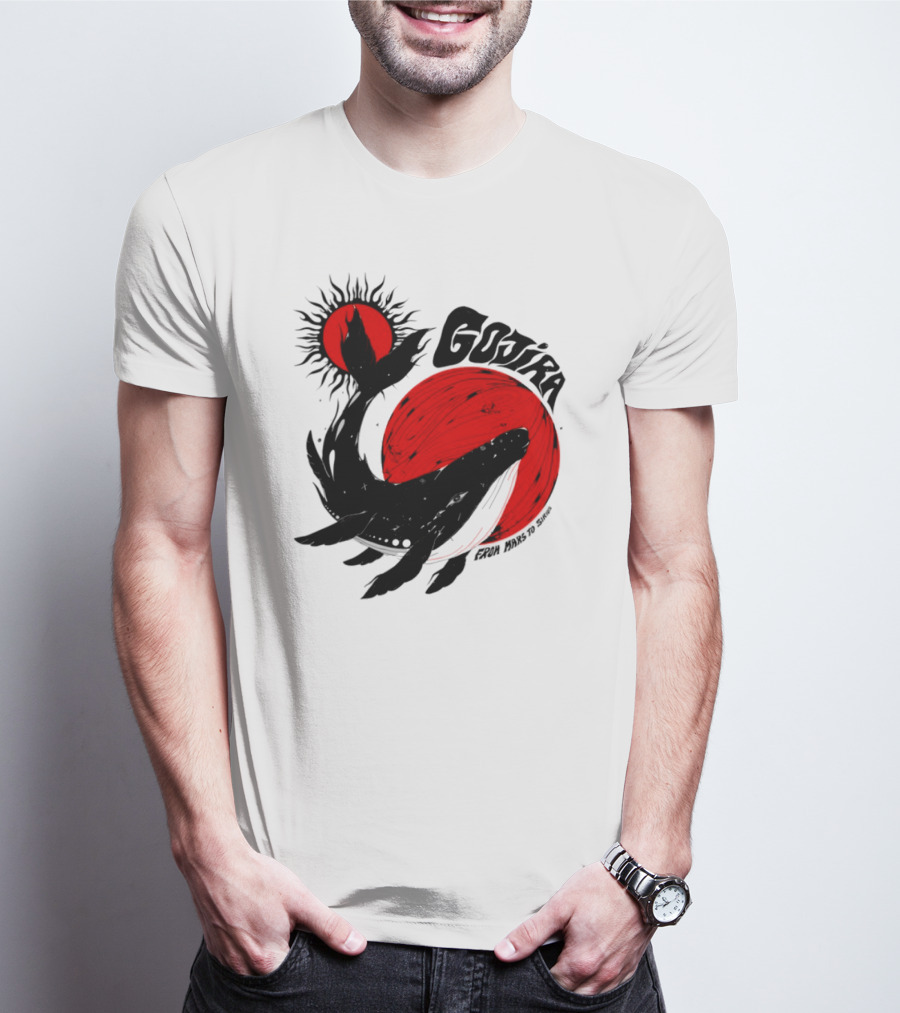 Gojira Whale Red Moon Sun Cosmic Voyage T-Shirt