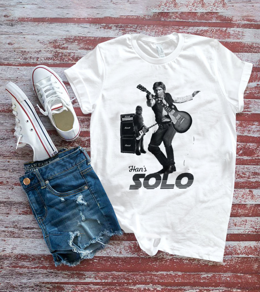 Han_s Solo Chewbacca Guitar Marshall Star Wars T-Shirt